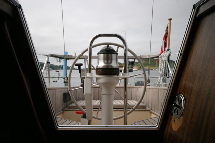 Bruce Roberts 34 Sailing Yachtfor sale View out of Companionway Entrance. - 