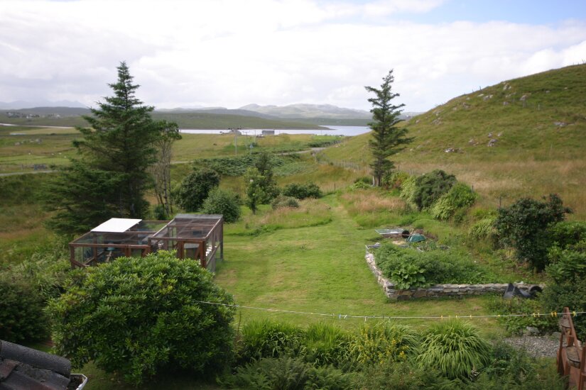 Western Isles Property -  House on the Isle of Lewisfor sale View from upstairs window to the South West. - Loch Roag, the Island of Great Bernera and the mountains beyond.