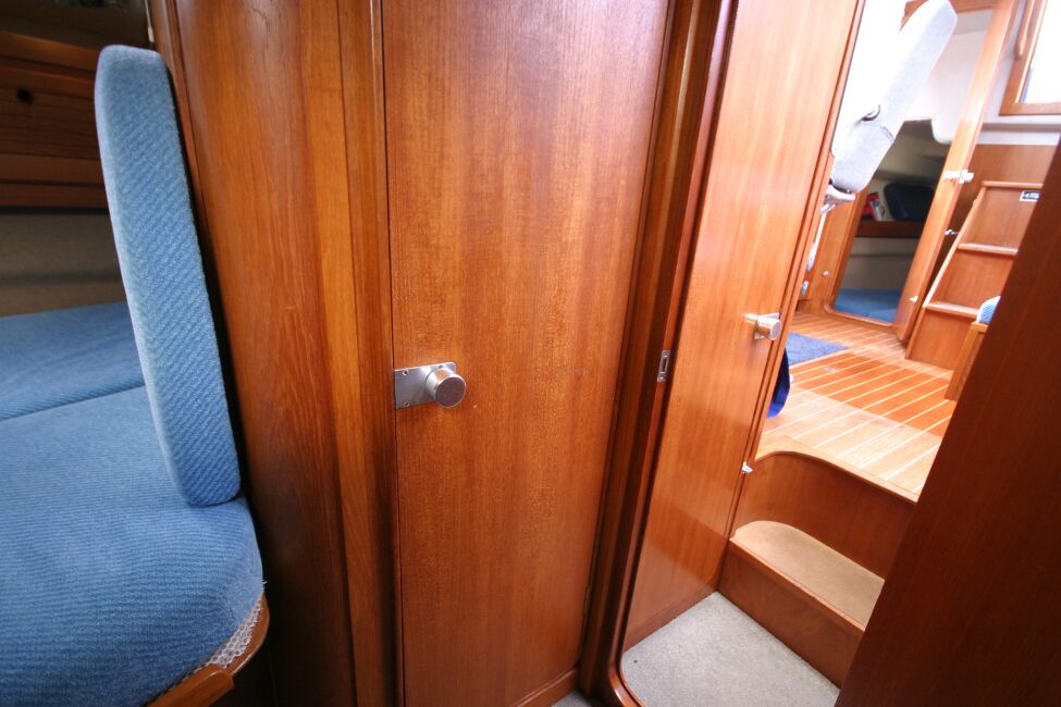 Westerly Riviera 35 MkIIfor sale Forward Heads Compartment - View from Forward Cabin, doors closed