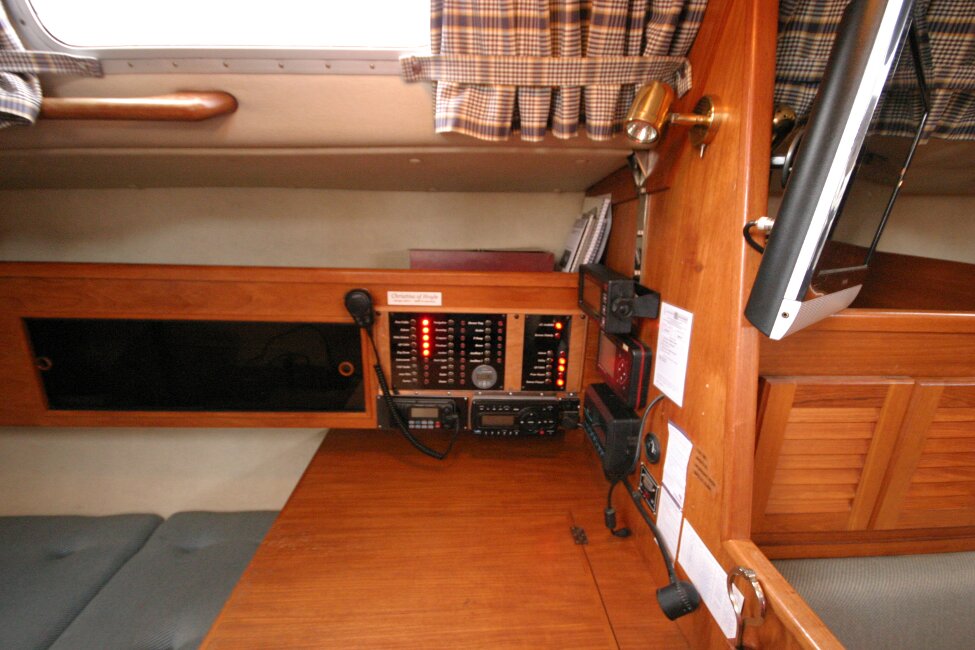 Westerly Corsair Mk 1for sale Nav. Station - Close up showing instruments and switch panel.
