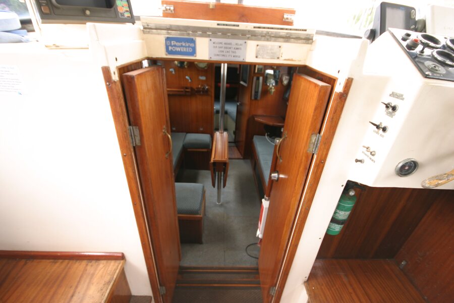 Finnsailer 35ft Motor Sailerfor sale Companionway entrance - Swinging doors open
