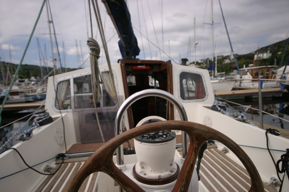 Trident Voyager 35for sale Sitting at the helm - 