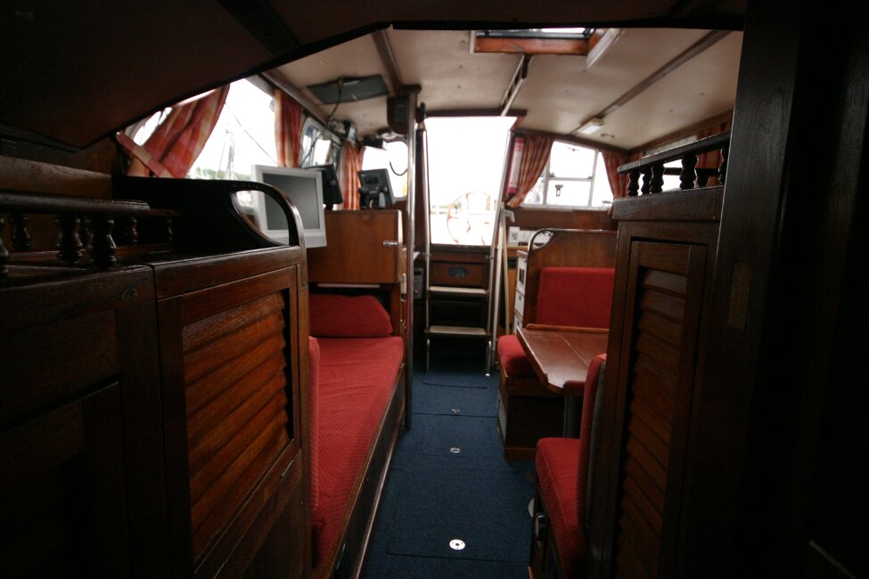 Trident Voyager 35for sale Looking towards companionway - from forward cabin
