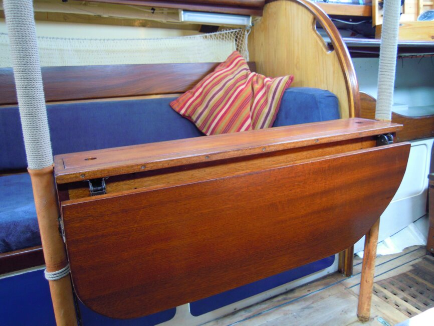 Wooden Classic 29 foot Bermudan Sloopfor sale Folding table - Owner's photo