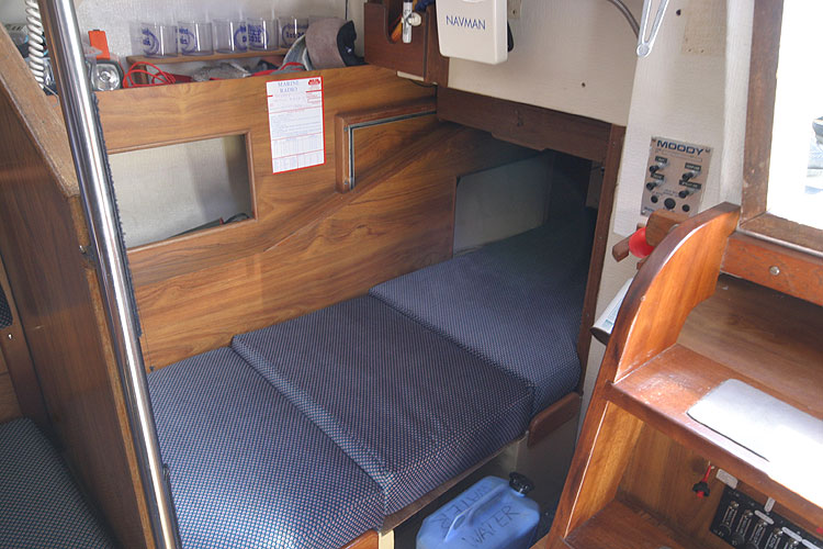 Moody 30for sale Quarter Berth - converts to nav station, see next pic
