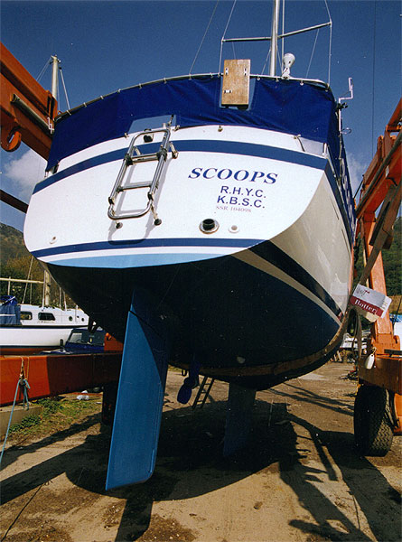 Moody 30for sale Owners picture - Below the waterline