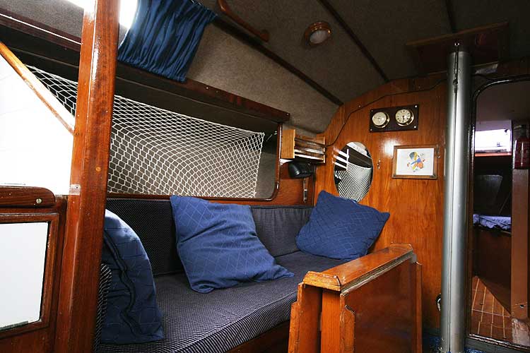 Bolero 35for sale The port side settee - Also can be used as aberth