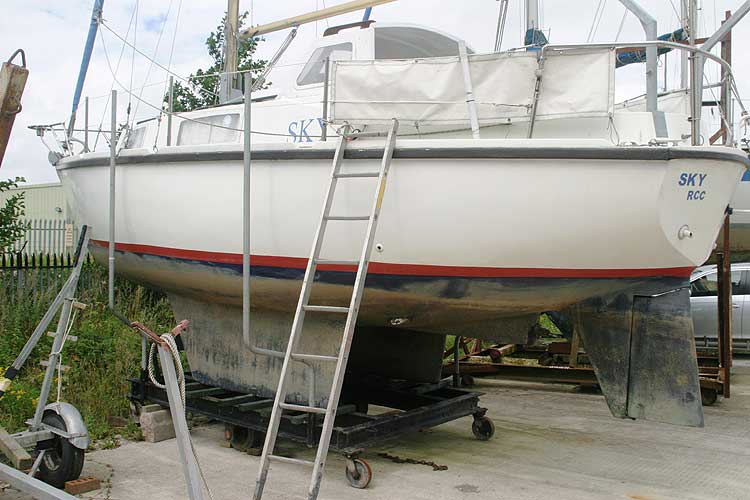 Colvic Sailorfor sale Port side view - She is stored ashore