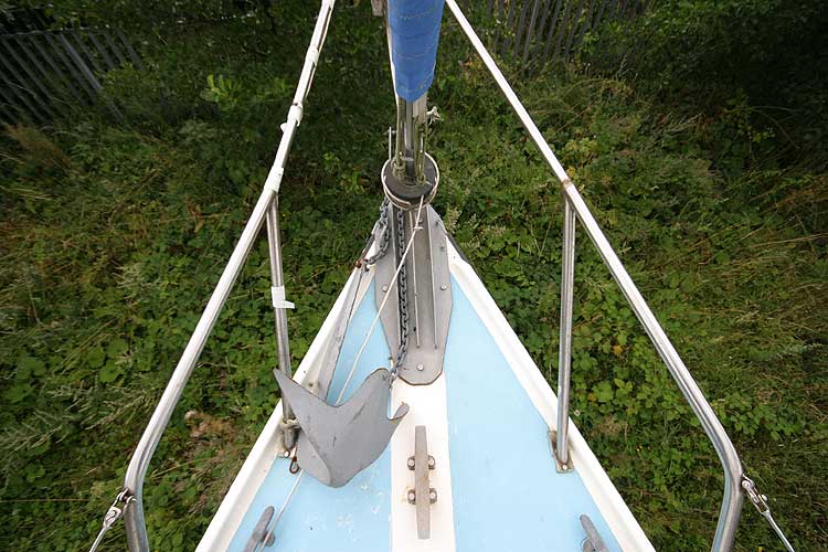 Colvic Sailorfor sale Fore deck view - Note the furling gear
