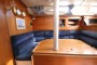 Moody 346 Fin Keel Saloon table and starboard side sofa