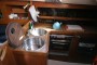 Moody 346 Fin Keel Galley, double stainless sinks