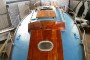 Wooden Classic Alan Buchanan Designed yacht Looking aft from the fore deck